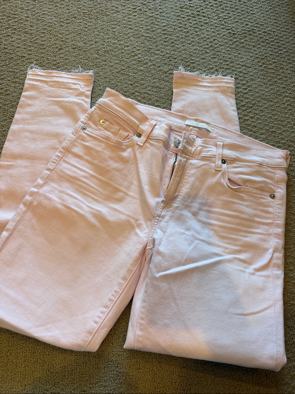 7 For All Mankind Women's Light Pink Skinny Jeans